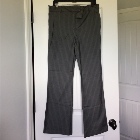 duo maternity Pants - Duo Maternity Pants Women's Size Medium‎ Gray Blue Pinstripes Stretch